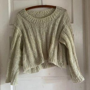 Handmade Cropped Wool Sweater Large